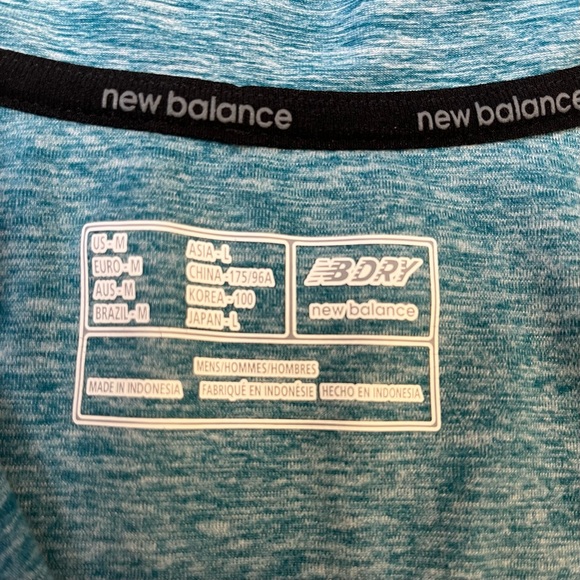 New Balance Quearter Zip Long Sleeve Space Dye Blue - Picture 6 of 6